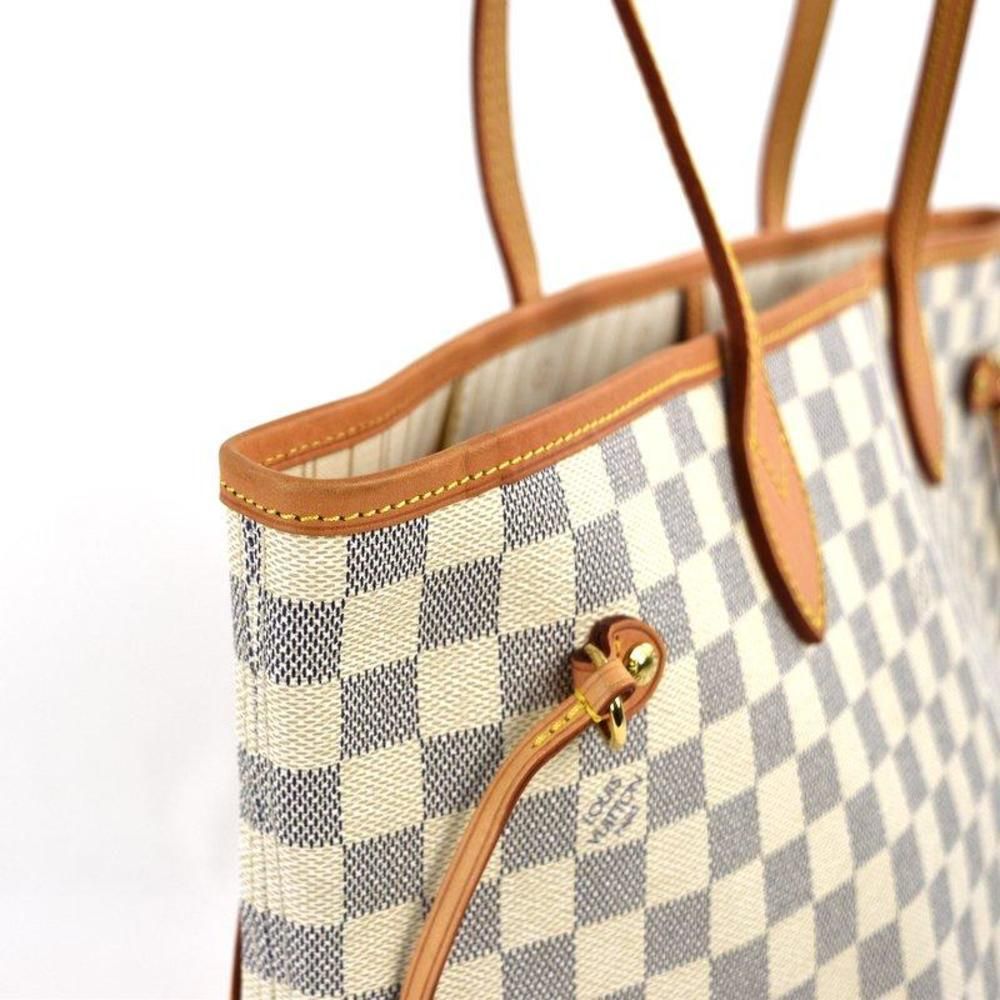 Tote Bag Damier Azur Neverfull MM Large Capacity Beige Ivory - Picture 9 of 14